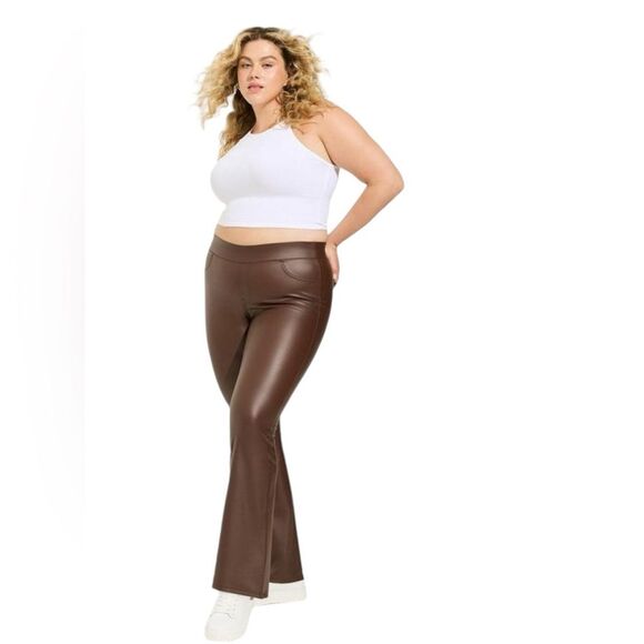 Torrid Full Length Signature Waist Faux Leather Slim Boot Legging Womens 1X - Picture 1 of 12